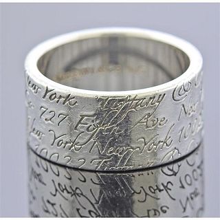 Tiffany &amp; Co Silver Notes Band Ring