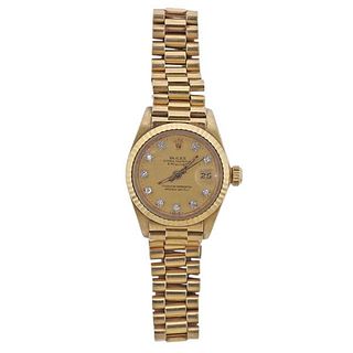 Rolex Datejust 18k Gold Diamond Lady&#39;s Watch 6917
