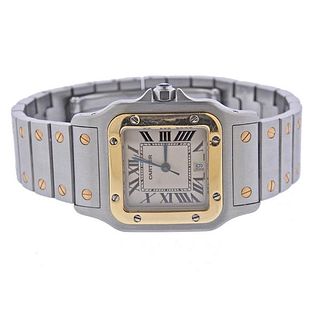 Cartier Santos 18k Gold Steel Watch 1566