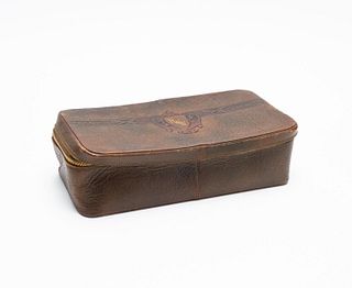 LEATHER CASE WITH ROBERT WOODRUFF'S INITIALS