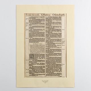 PAGE FROM ORIGINAL KING JAMES BIBLE, 1611