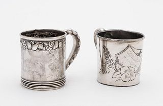 AMERICAN SILVER & SILVERPLATE BABY CUPS, 2PCS
