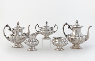 FISHER STERLING SILVER TEA & COFFEE SERVICE, 5PCS