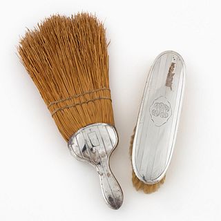 TWO AMERICAN STERLING SILVER VANITY BRUSHES