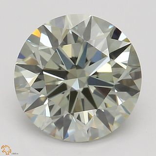 1.01 ct, Natural Fancy Gray Yellowish Green Even Color, VVS2, Round cut Diamond (GIA Graded), Appraised Value: $24,100 