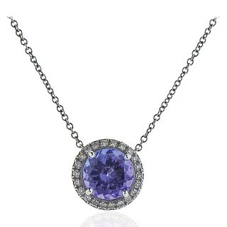 Tiffany & Co Soleste Platinum Tanzanite Pendant Necklace