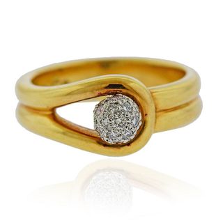 Tiffany & Co 18k Gold Platinum Diamond Ring