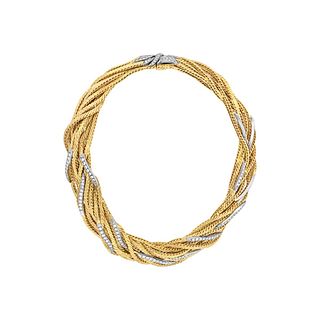 Meister 18K Gold 10.00ctw Diamond Collar Necklace