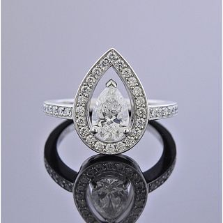 GIA Fred Paris Lovelight 0.74ct Diamond Platinum Ring
