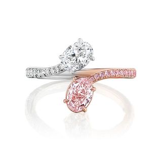 GIA 0.50ct D VVS2 0.55ct Pink Diamond Ring