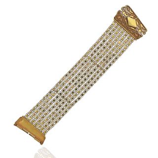 18k Gold Filigree Star Multi Row Bracelet
