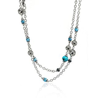 John Hardy Silver Turquoise Dots Necklace