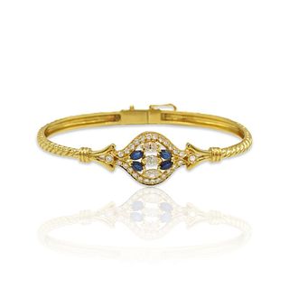 18k Gold Diamond Sapphire Bracelet