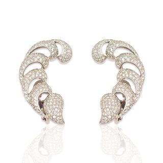 18k Gold 5ctw Diamond Earrings