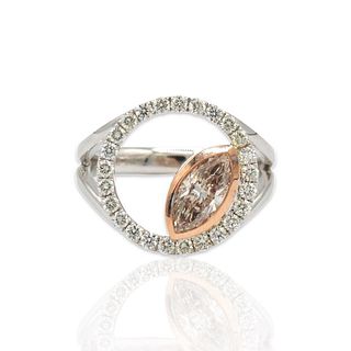 14k Gold Pink Diamond Ring