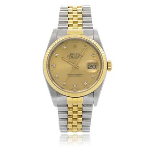 Rolex Datejust 36mm 18k Gold Steel Watch 16233