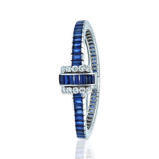 Vintage Piaget Backwind Sapphire Diamond Ladies Watch