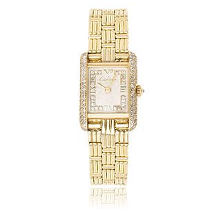 Cartier Tank 18k Gold Diamond Watch