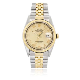 Rolex Datejust 18k Gold Steel 36mm Watch 16233