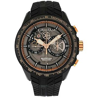         Graham Silverstone RS Skeleton Black And Gold Chronograph Men's Watch - 2STAZ.B02A