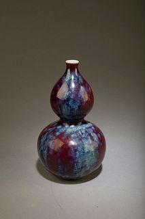 A Flambe Double Gourd Vase