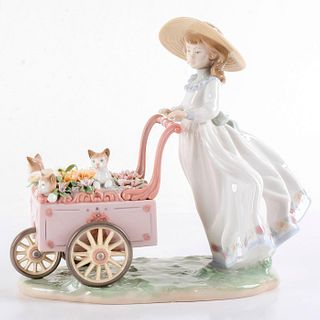 Kitty Cart 1006141 - Lladro Porcelain Figurine