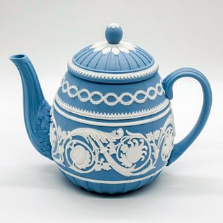 Rare Wedgwood Pale Blue Jasperware Lidded Teapot