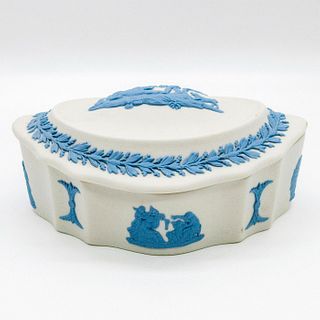 Wedgwood Blue On Cream Jasperware Silver Box