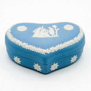 Wedgwood Pale Blue Jasperware Lidded Heart Box