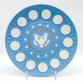 Wedgwood Blue Jasperware Plate, American Independence