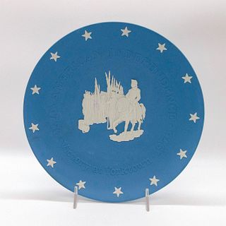 Wedgwood Blue Jasperware Plate, Victory at Yorktown