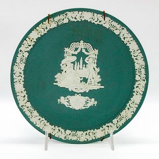 Wedgwood Teal Jasperware Wall Plate, My Valentine