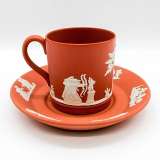 Wedgwood Terracotta Jasperware Demitasse Cup and Saucer