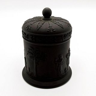 Wedgwood Jasperware Black Basalt Lidded Tobacco Jar