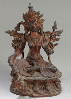 Antique Chinese Bronze Bodhisattva Statue