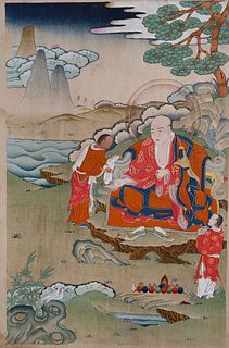 A Tibetan Thangka. Dimension: 27.2 cm x 18cm