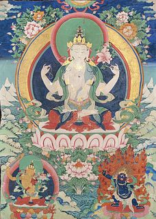 A Tibetan Thangka. Dimension: 27.2 cm x 19.7cm