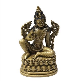 A Gilt Bronze Bodhisattva Statue. Height: 15 cm Length: 9cm Width: 6.5 cm