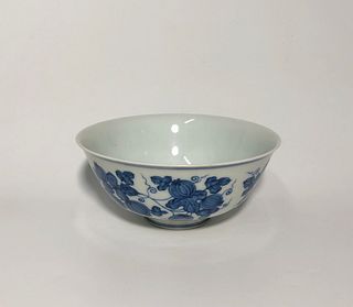 A Blue & White Porcelain Bowl. 'ChengHua' mark at base. Height: 6.7 cm Diameter: 15.6 cm