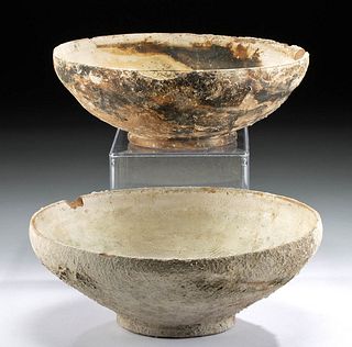 2 Late Byzantine Pottery Bowls w/ Sea Encrustations