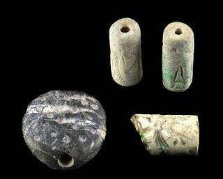 3 Mesopotamian & 1 Sumerian Stone Stamp Seals