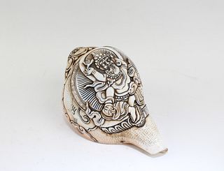 Conch shell with Tantric figure