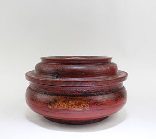 Antique wooden traditional Tsampa Bowl