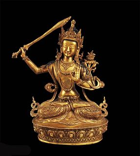 A bronze of Manjushree, masterpiece of Shakya arti