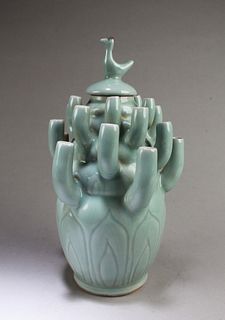 Chinese Ruyao 'Multi-mouth' Vase
