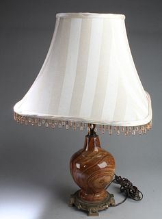 Chinese Stone Carved Table Lamp