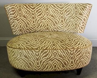 Art Deco Style Upholstered Low Settee.