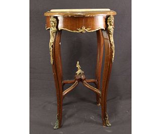 19th CENTURY FRENCH SIDE TABLE WITH GILT BRONZE