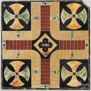 Double-sided slate gameboard, 22'' x 22''.