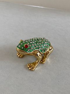 Inlaid Crystal Enamel Frog Trinket Box